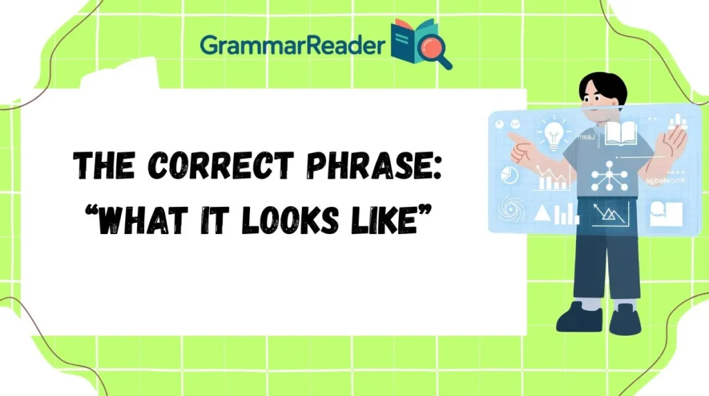The Correct Phrase: “What It Looks Like”
