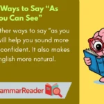 Other Ways to Say âAs You Can Seeâ