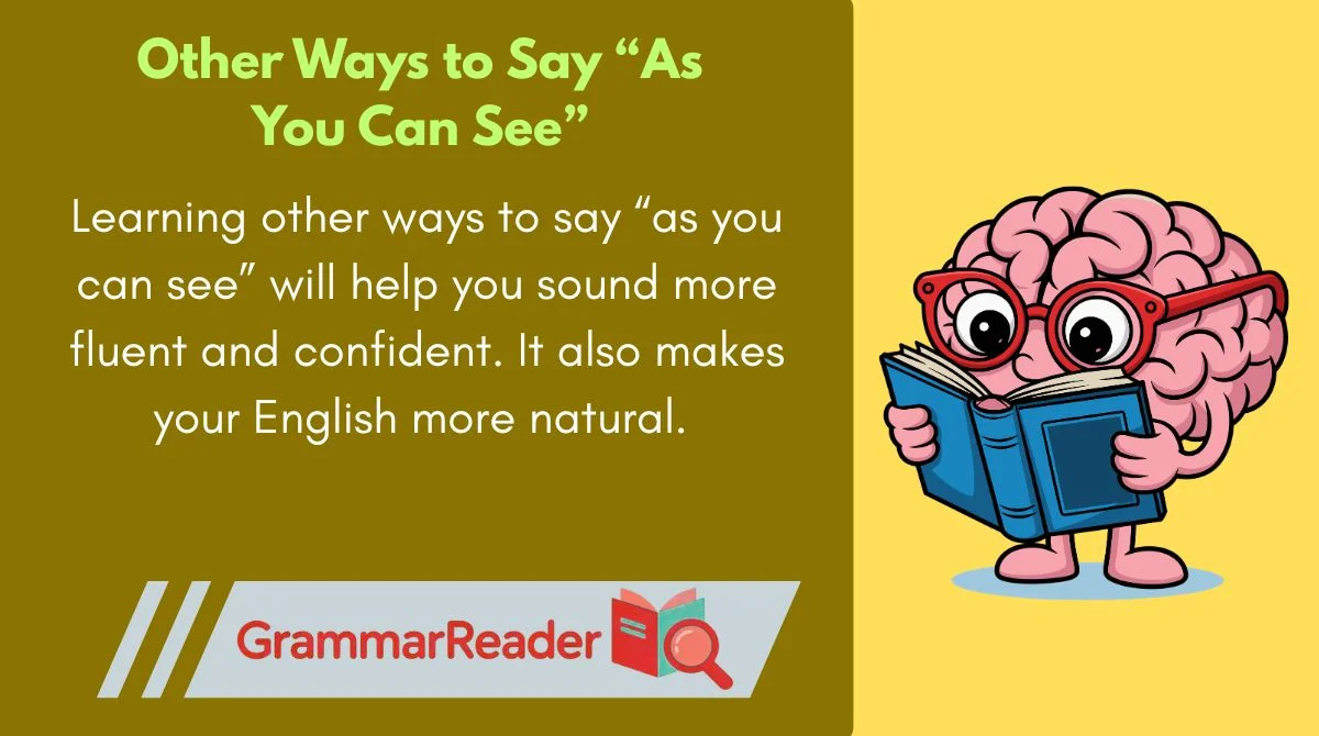 Other Ways to Say “As You Can See”