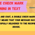 Double Check Mark Meaning in Text