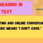 IDC Meaning in Text