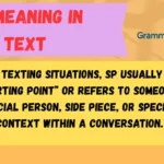 SP Meaning in Text